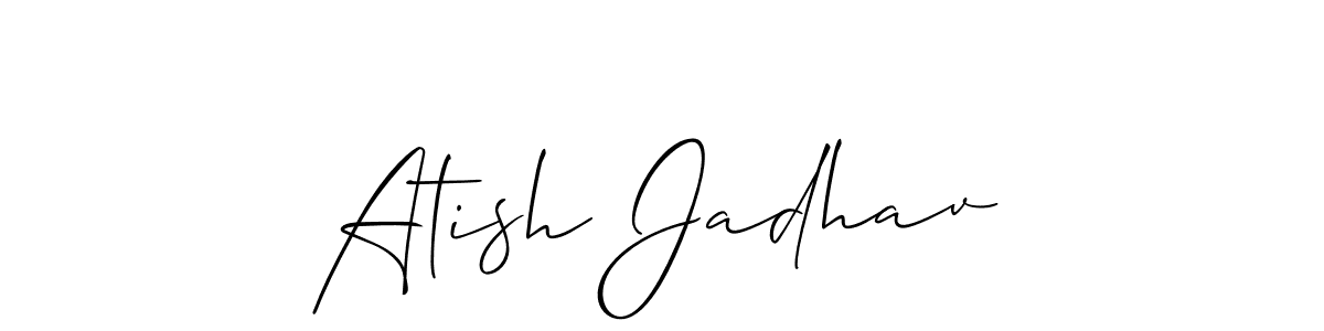 This is the best signature style for the Atish Jadhav name. Also you like these signature font (Allison_Script). Mix name signature. Atish Jadhav signature style 2 images and pictures png