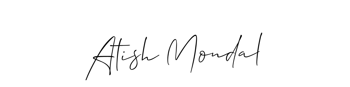 Create a beautiful signature design for name Atish Mondal. With this signature (Allison_Script) fonts, you can make a handwritten signature for free. Atish Mondal signature style 2 images and pictures png