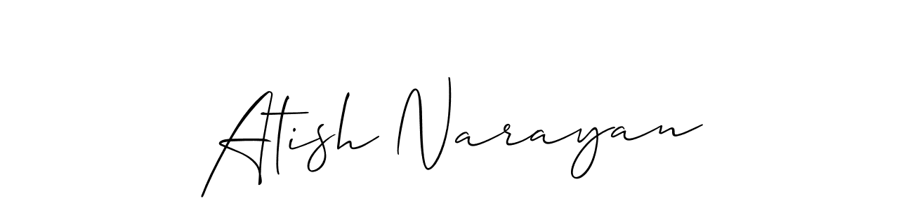 Design your own signature with our free online signature maker. With this signature software, you can create a handwritten (Allison_Script) signature for name Atish Narayan. Atish Narayan signature style 2 images and pictures png