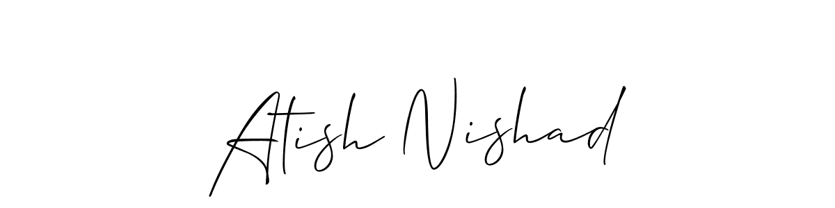 You should practise on your own different ways (Allison_Script) to write your name (Atish Nishad) in signature. don't let someone else do it for you. Atish Nishad signature style 2 images and pictures png