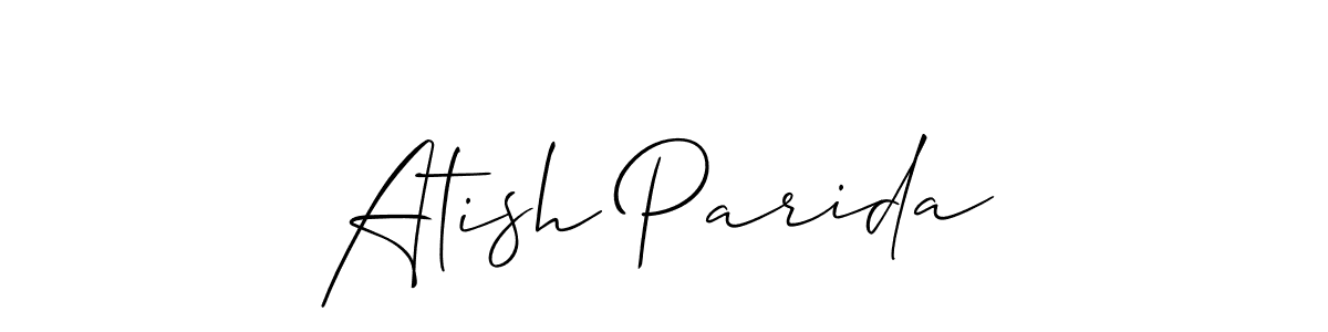 It looks lik you need a new signature style for name Atish Parida. Design unique handwritten (Allison_Script) signature with our free signature maker in just a few clicks. Atish Parida signature style 2 images and pictures png
