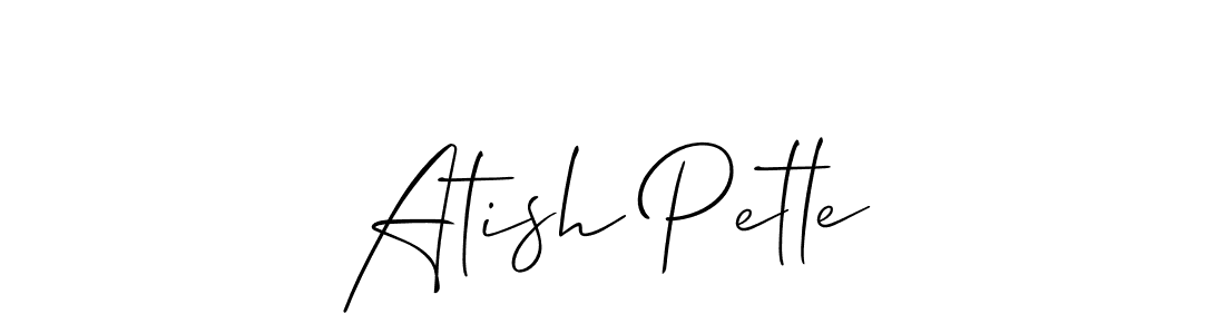 Atish Petle stylish signature style. Best Handwritten Sign (Allison_Script) for my name. Handwritten Signature Collection Ideas for my name Atish Petle. Atish Petle signature style 2 images and pictures png