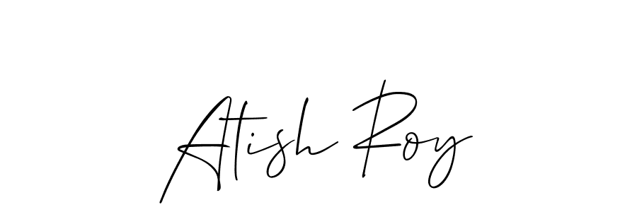 You should practise on your own different ways (Allison_Script) to write your name (Atish Roy) in signature. don't let someone else do it for you. Atish Roy signature style 2 images and pictures png