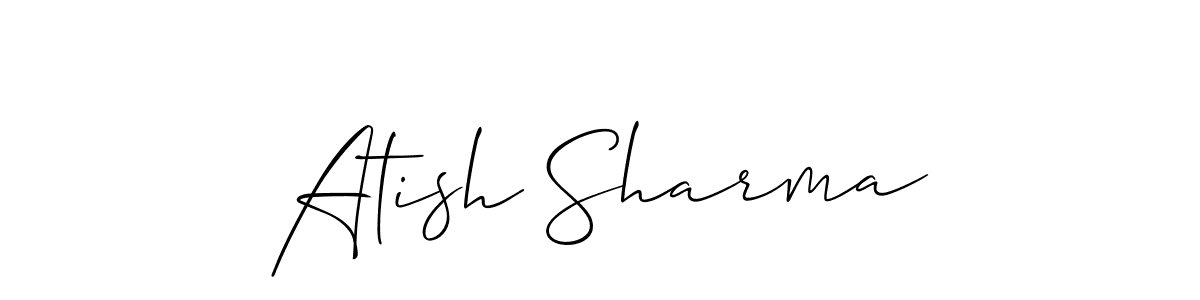 You should practise on your own different ways (Allison_Script) to write your name (Atish Sharma) in signature. don't let someone else do it for you. Atish Sharma signature style 2 images and pictures png