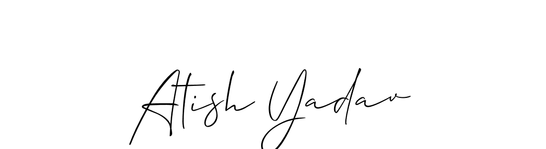You should practise on your own different ways (Allison_Script) to write your name (Atish Yadav) in signature. don't let someone else do it for you. Atish Yadav signature style 2 images and pictures png
