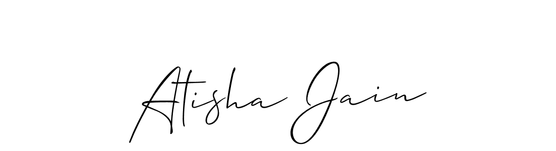 How to make Atisha Jain name signature. Use Allison_Script style for creating short signs online. This is the latest handwritten sign. Atisha Jain signature style 2 images and pictures png