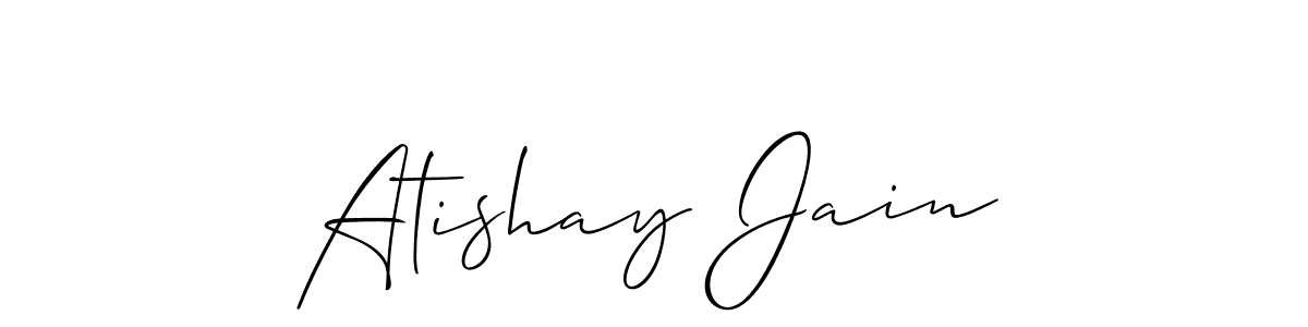 How to make Atishay Jain signature? Allison_Script is a professional autograph style. Create handwritten signature for Atishay Jain name. Atishay Jain signature style 2 images and pictures png