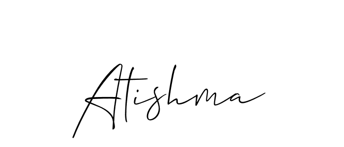 Similarly Allison_Script is the best handwritten signature design. Signature creator online .You can use it as an online autograph creator for name Atishma. Atishma signature style 2 images and pictures png