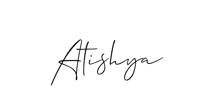 Design your own signature with our free online signature maker. With this signature software, you can create a handwritten (Allison_Script) signature for name Atishya. Atishya signature style 2 images and pictures png
