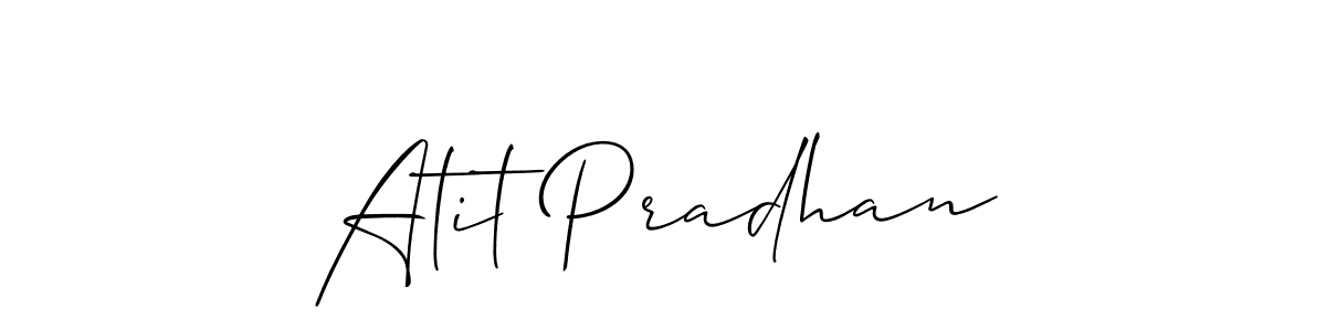 How to make Atit Pradhan name signature. Use Allison_Script style for creating short signs online. This is the latest handwritten sign. Atit Pradhan signature style 2 images and pictures png