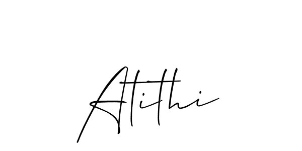 Allison_Script is a professional signature style that is perfect for those who want to add a touch of class to their signature. It is also a great choice for those who want to make their signature more unique. Get Atithi name to fancy signature for free. Atithi signature style 2 images and pictures png