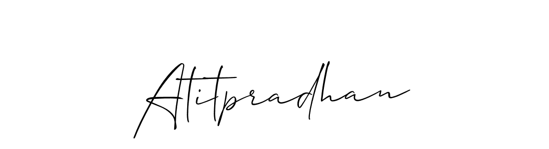 How to make Atitpradhan name signature. Use Allison_Script style for creating short signs online. This is the latest handwritten sign. Atitpradhan signature style 2 images and pictures png