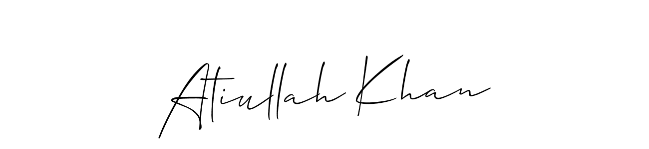 Allison_Script is a professional signature style that is perfect for those who want to add a touch of class to their signature. It is also a great choice for those who want to make their signature more unique. Get Atiullah Khan name to fancy signature for free. Atiullah Khan signature style 2 images and pictures png
