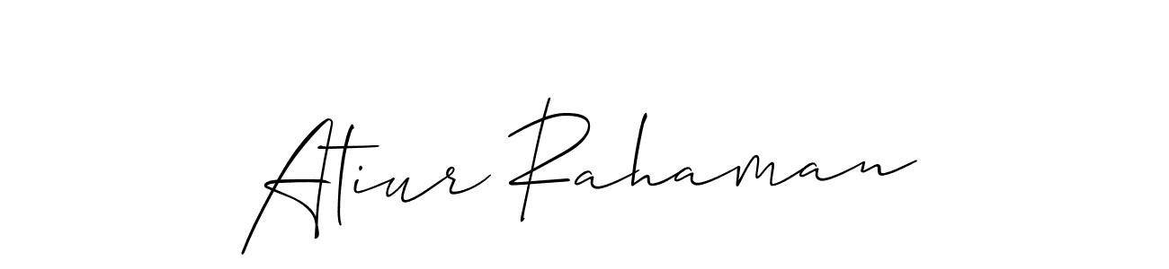 Also You can easily find your signature by using the search form. We will create Atiur Rahaman name handwritten signature images for you free of cost using Allison_Script sign style. Atiur Rahaman signature style 2 images and pictures png