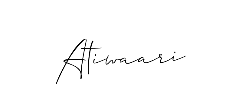 if you are searching for the best signature style for your name Atiwaari. so please give up your signature search. here we have designed multiple signature styles  using Allison_Script. Atiwaari signature style 2 images and pictures png