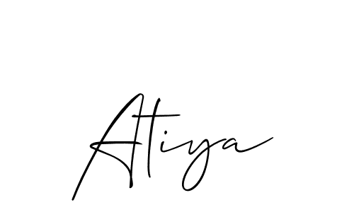 Allison_Script is a professional signature style that is perfect for those who want to add a touch of class to their signature. It is also a great choice for those who want to make their signature more unique. Get Atiya name to fancy signature for free. Atiya signature style 2 images and pictures png