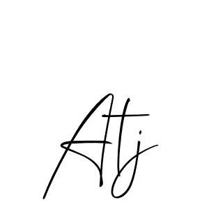 You should practise on your own different ways (Allison_Script) to write your name (Atj) in signature. don't let someone else do it for you. Atj signature style 2 images and pictures png