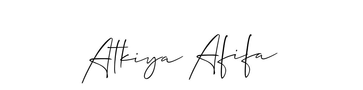 Make a short Atkiya Afifa signature style. Manage your documents anywhere anytime using Allison_Script. Create and add eSignatures, submit forms, share and send files easily. Atkiya Afifa signature style 2 images and pictures png