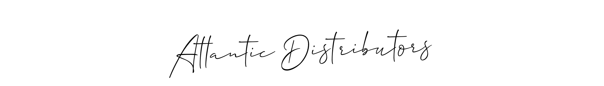 Use a signature maker to create a handwritten signature online. With this signature software, you can design (Allison_Script) your own signature for name Atlantic Distributors. Atlantic Distributors signature style 2 images and pictures png