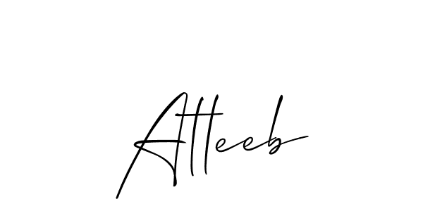 Allison_Script is a professional signature style that is perfect for those who want to add a touch of class to their signature. It is also a great choice for those who want to make their signature more unique. Get Atleeb name to fancy signature for free. Atleeb signature style 2 images and pictures png