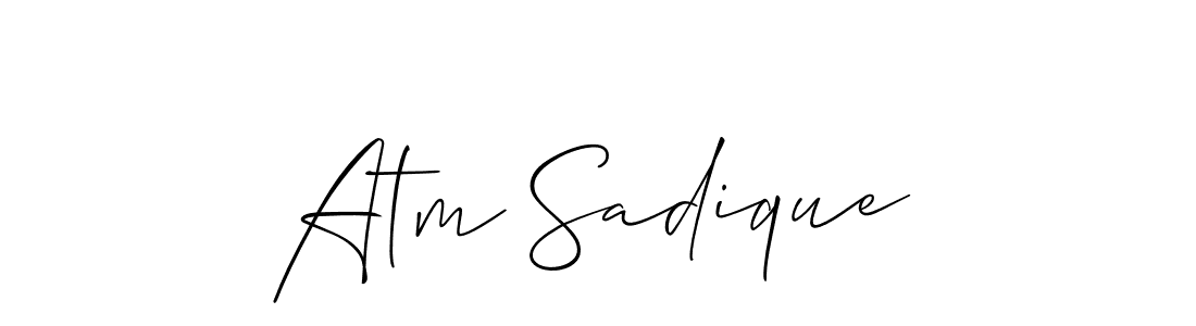 How to make Atm Sadique name signature. Use Allison_Script style for creating short signs online. This is the latest handwritten sign. Atm Sadique signature style 2 images and pictures png