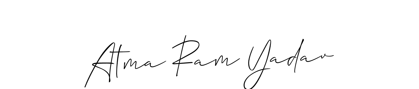 Use a signature maker to create a handwritten signature online. With this signature software, you can design (Allison_Script) your own signature for name Atma Ram Yadav. Atma Ram Yadav signature style 2 images and pictures png