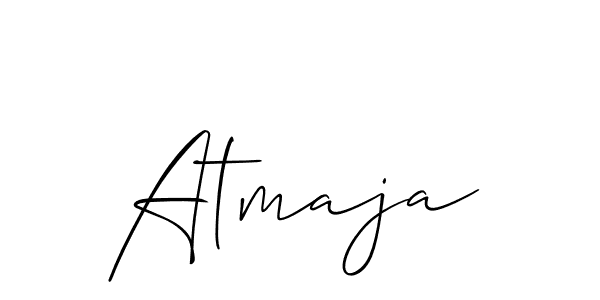 Use a signature maker to create a handwritten signature online. With this signature software, you can design (Allison_Script) your own signature for name Atmaja. Atmaja signature style 2 images and pictures png