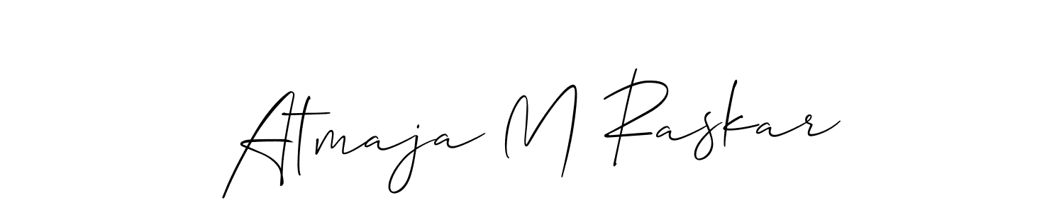 Also we have Atmaja M Raskar name is the best signature style. Create professional handwritten signature collection using Allison_Script autograph style. Atmaja M Raskar signature style 2 images and pictures png