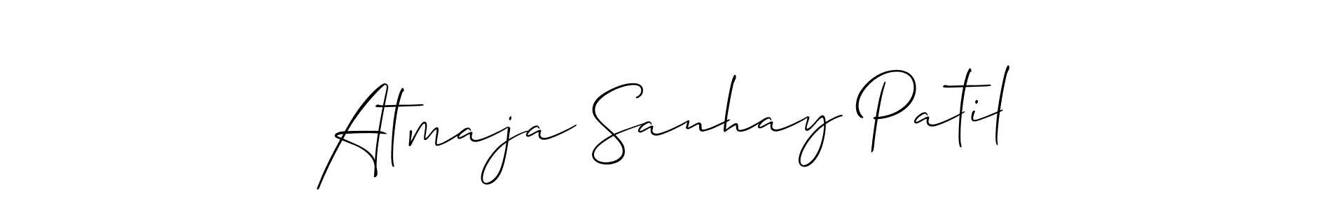 Similarly Allison_Script is the best handwritten signature design. Signature creator online .You can use it as an online autograph creator for name Atmaja Sanhay Patil. Atmaja Sanhay Patil signature style 2 images and pictures png