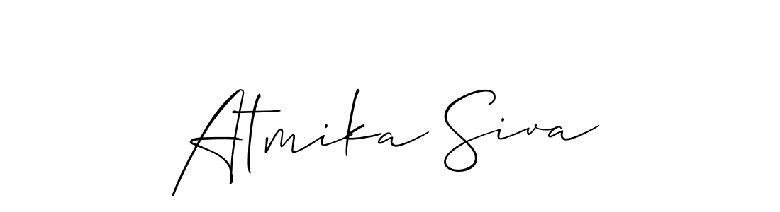 Make a beautiful signature design for name Atmika Siva. With this signature (Allison_Script) style, you can create a handwritten signature for free. Atmika Siva signature style 2 images and pictures png