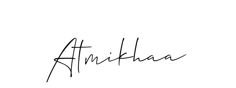 How to make Atmikhaa signature? Allison_Script is a professional autograph style. Create handwritten signature for Atmikhaa name. Atmikhaa signature style 2 images and pictures png