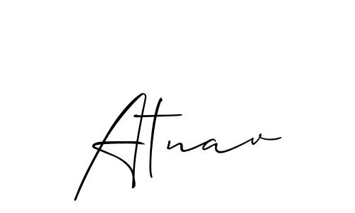 The best way (Allison_Script) to make a short signature is to pick only two or three words in your name. The name Atnav include a total of six letters. For converting this name. Atnav signature style 2 images and pictures png