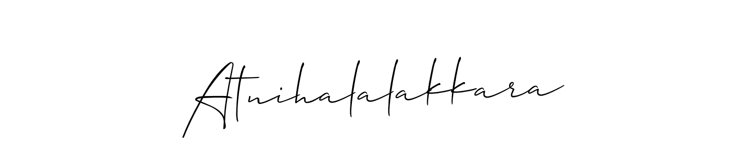 Make a beautiful signature design for name Atnihalalakkara. With this signature (Allison_Script) style, you can create a handwritten signature for free. Atnihalalakkara signature style 2 images and pictures png