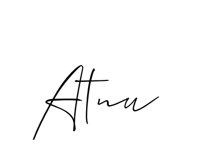 if you are searching for the best signature style for your name Atnu. so please give up your signature search. here we have designed multiple signature styles  using Allison_Script. Atnu signature style 2 images and pictures png