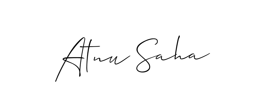 How to make Atnu Saha signature? Allison_Script is a professional autograph style. Create handwritten signature for Atnu Saha name. Atnu Saha signature style 2 images and pictures png