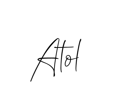 Also You can easily find your signature by using the search form. We will create Atol name handwritten signature images for you free of cost using Allison_Script sign style. Atol signature style 2 images and pictures png