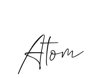 Atom stylish signature style. Best Handwritten Sign (Allison_Script) for my name. Handwritten Signature Collection Ideas for my name Atom. Atom signature style 2 images and pictures png