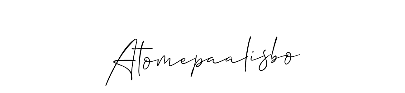 Allison_Script is a professional signature style that is perfect for those who want to add a touch of class to their signature. It is also a great choice for those who want to make their signature more unique. Get Atomepaalisbo name to fancy signature for free. Atomepaalisbo signature style 2 images and pictures png