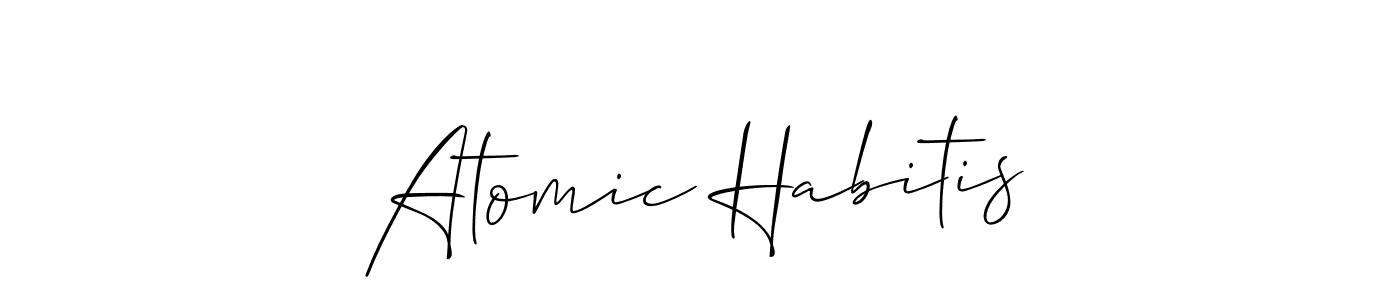 How to make Atomic Habitis name signature. Use Allison_Script style for creating short signs online. This is the latest handwritten sign. Atomic Habitis signature style 2 images and pictures png