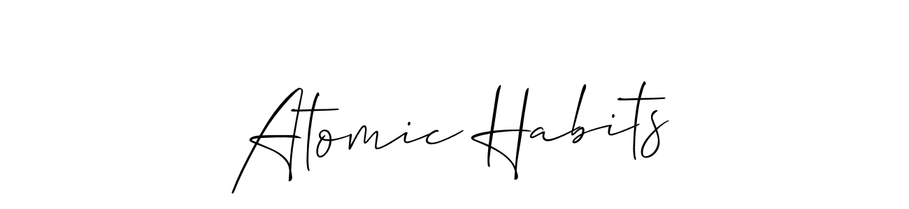 if you are searching for the best signature style for your name Atomic Habits. so please give up your signature search. here we have designed multiple signature styles  using Allison_Script. Atomic Habits signature style 2 images and pictures png