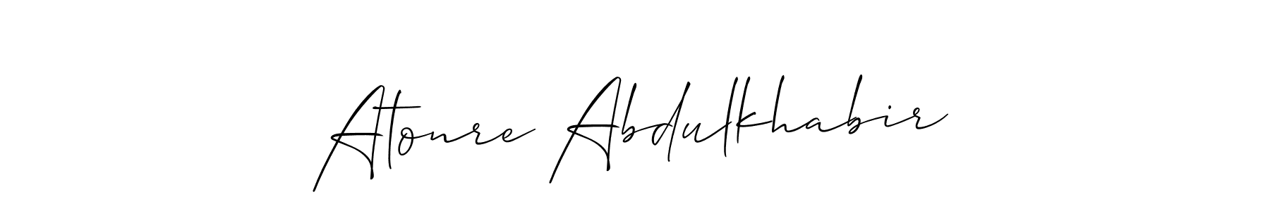 How to make Atonre Abdulkhabir signature? Allison_Script is a professional autograph style. Create handwritten signature for Atonre Abdulkhabir name. Atonre Abdulkhabir signature style 2 images and pictures png