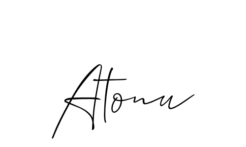Design your own signature with our free online signature maker. With this signature software, you can create a handwritten (Allison_Script) signature for name Atonu. Atonu signature style 2 images and pictures png