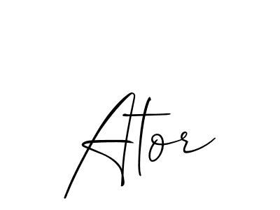 Use a signature maker to create a handwritten signature online. With this signature software, you can design (Allison_Script) your own signature for name Ator. Ator signature style 2 images and pictures png
