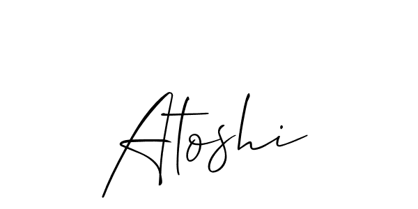 Use a signature maker to create a handwritten signature online. With this signature software, you can design (Allison_Script) your own signature for name Atoshi. Atoshi signature style 2 images and pictures png