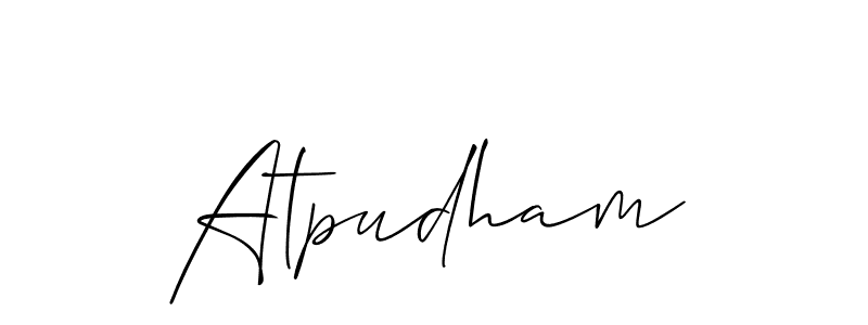 Design your own signature with our free online signature maker. With this signature software, you can create a handwritten (Allison_Script) signature for name Atpudham. Atpudham signature style 2 images and pictures png