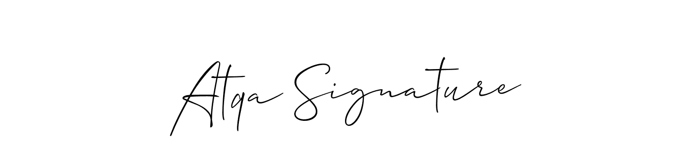 Similarly Allison_Script is the best handwritten signature design. Signature creator online .You can use it as an online autograph creator for name Atqa Signature. Atqa Signature signature style 2 images and pictures png