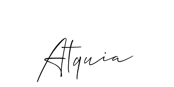 You can use this online signature creator to create a handwritten signature for the name Atquia. This is the best online autograph maker. Atquia signature style 2 images and pictures png