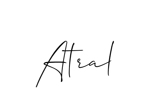 Similarly Allison_Script is the best handwritten signature design. Signature creator online .You can use it as an online autograph creator for name Atral. Atral signature style 2 images and pictures png