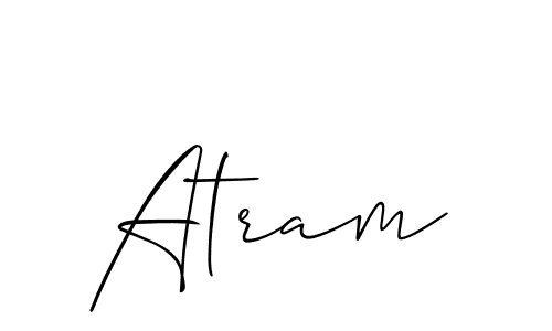 Allison_Script is a professional signature style that is perfect for those who want to add a touch of class to their signature. It is also a great choice for those who want to make their signature more unique. Get Atram name to fancy signature for free. Atram signature style 2 images and pictures png