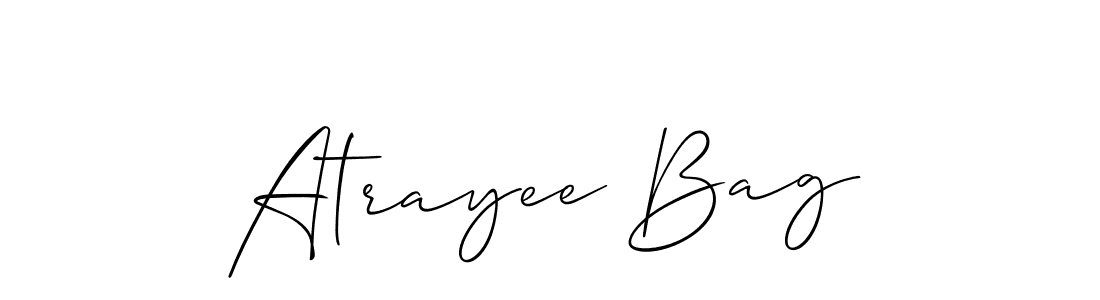 How to make Atrayee Bag signature? Allison_Script is a professional autograph style. Create handwritten signature for Atrayee Bag name. Atrayee Bag signature style 2 images and pictures png